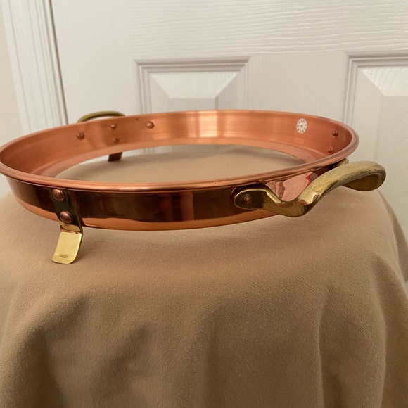 copper made in korea footed stand handled round - Picture 4 of 16